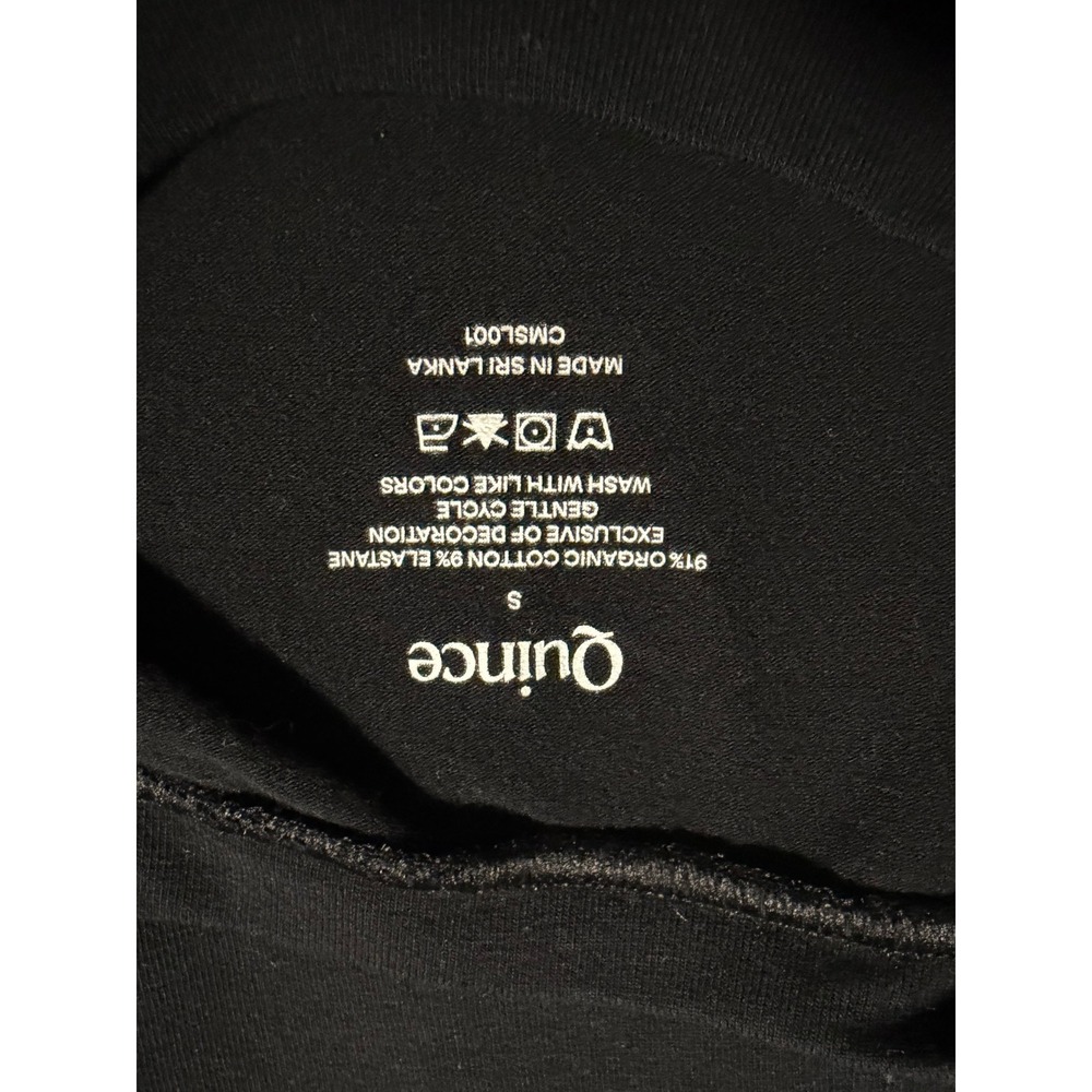 Quince Organic‎ Cotton Smooth Knit Elbow Sleeve Tee Black S - Picture 5 of 5